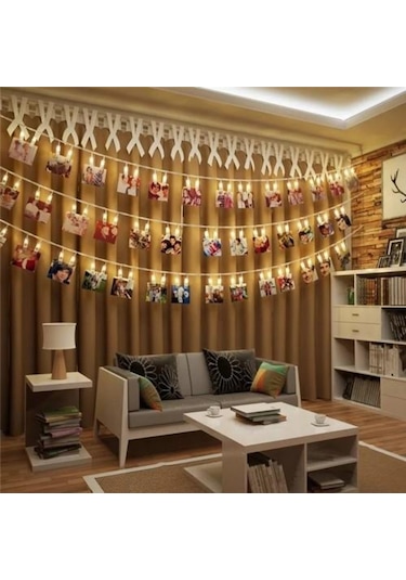 Nettenevime Led Mandal Işıklı Fotoğraf Mandalı 20 Li