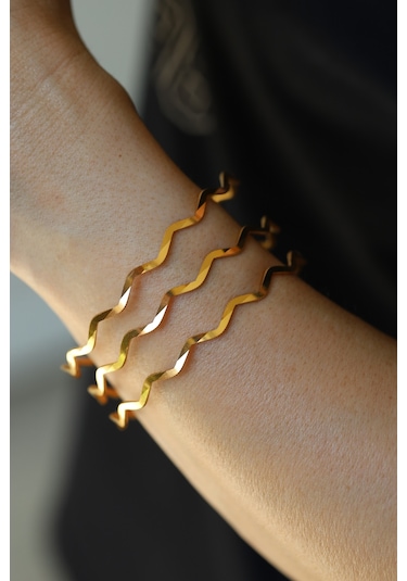 Yenigün Kuyumculuk Yatırımlık Üçlü Zikzak Ajda Altın Bilezik