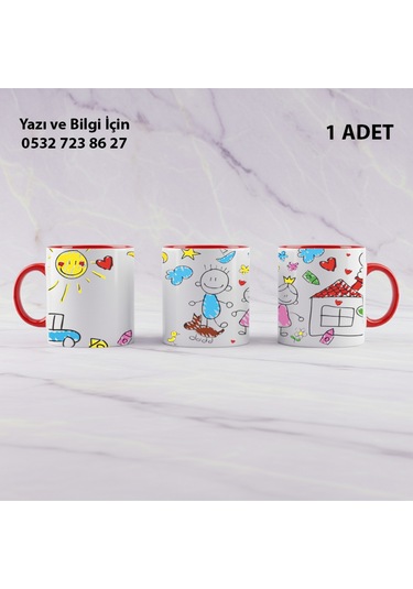 Anaokulu Öğretmeni Öğretmenler Günü İçin Kişiye Özel İsim Baskılı Kupa Bardak Öğretmene Hediyelik Kırmızı