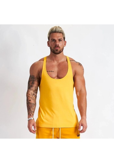 Snapbuy 2024 Yaz Spor Erkek Yelek Rahat Egzersiz Basketbol Pamuklu Moda Giyimturuncu Turuncu