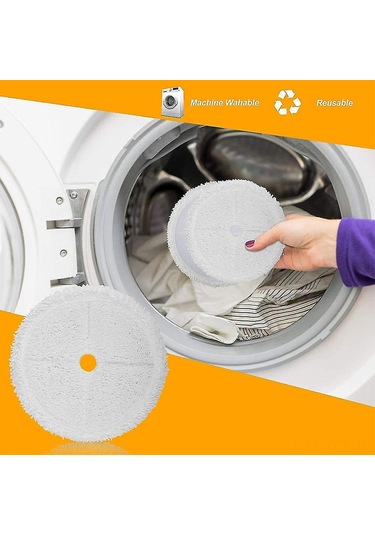 Konesam Bissell 2859/3115 Serisi İçin Mikrofiber Mop Yedek Pad, 6 Adet, Ahşap/seramik/zemin Temizliği, 13cm Beyaz