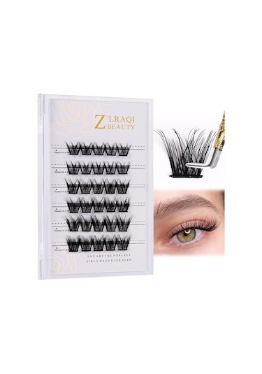 Yaleker Z'lraqı Beauty Doğal Kalın Otomatik Yapışkan Tek Tek Takma Kirpikler 10mm,12mm,14mm 30 Adet Kelebek Burcu + Pinzetle Mf10-7 Gümüş