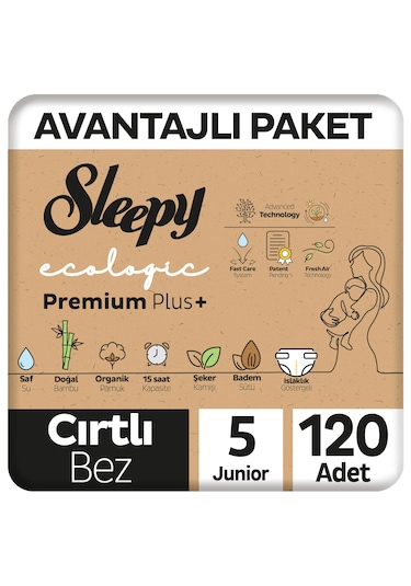 Sleepy Ecologic Premium Plus Avantajlı Paket Bebek Bezi 5 Numara Junior 120 Adet 3'lü