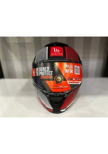 Mt Helmets Mt Thunder 4 Sv Tears B5 Motosiklet Kaskı Mat Siyah - Kırmızı