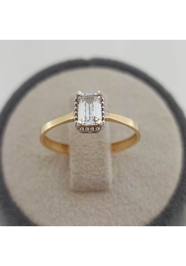 Altınbeyı Baget Taşlı Altın Yüzük 14 Ayar 1.45 Gram Abyyzk0149