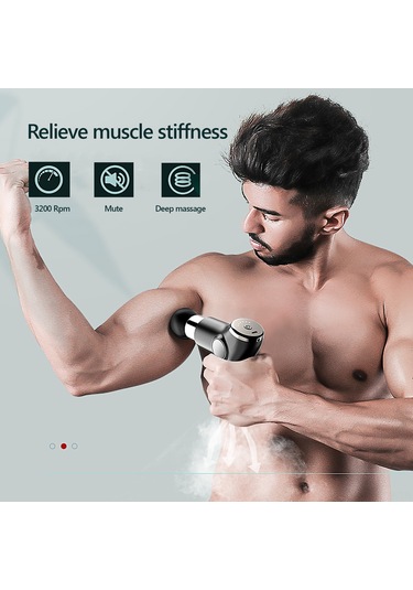 Yifomall 32 Seviye Derin Kas Masajı, 4 Farklı Ucu, 15 Dakika Otomatik Kapatma, Sessiz Motor, Pil Güçlü Mini Fasyal Gönül - Siyah 515 Lcd Siyah