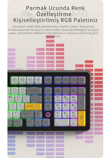Ak980 Daydream Switch Kablolu Mekanik Oyun Klavyesi- Rgb Aydınlatmalı- Siyah