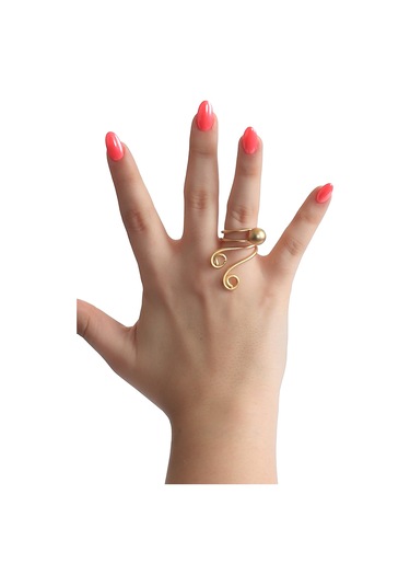 Labalaba Kadın Mat Altın Kaplama Tel Sarma Spiral Tasarım Yüzük Altın