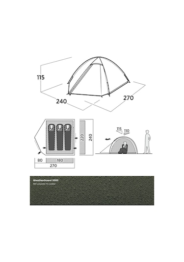 Easy Camp Rondane 3 Ultralight 3 Kişilik Çadır Yeşil