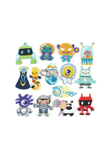 Ütüyle Yapışan Yamalar, 12 Robot Ütüyle Yapışan Yama, Giysi, Tişört, Kot Ceket İçin Dikilen Yamalar