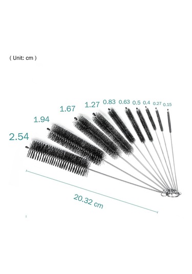 Nyt Şişe Fırça Şişesi Temizleme Fırçaları Temizleme Fırçası Temizleyici Dar Boyunlu Şişeler Bardaklar Kanca Seti 10 Adet
