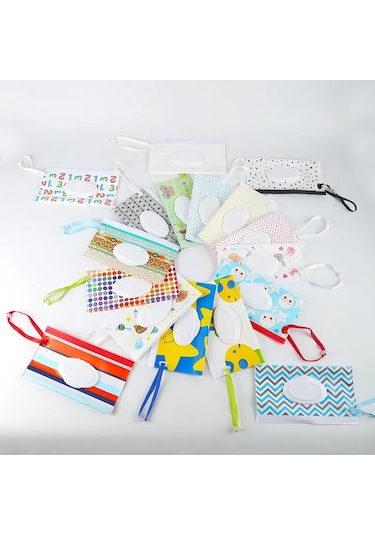 Balık-eva Bebek Islak Mendil Kese Taşınabilir Mendil Kılıfı Kapak Çevirin Snap-askı Yeniden Kullanılabilir Peçetelik 46878699