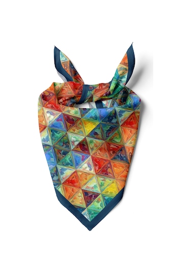 Sırlı Prizma Desen Bandana/fular Çok Renkli
