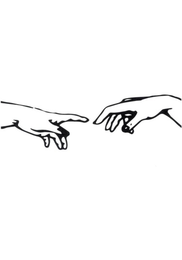 Çift El Ruhani Dokunuş Temas Parmak Su Geçirmez Kol Bilek Omuz Sırt Geçici Dövme