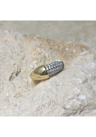 Vıp Yarım Taşlı Gold Earcuff Gold