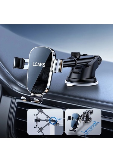 Hightower Araç İçin Altın Renkli Siyah Evrensel Destekli Emniyetli Cep Telefonu Tutucu