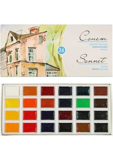St. Petersburg Sonnet Artists Watercolor Suluboya 24 Tablet Karton - 220538529
