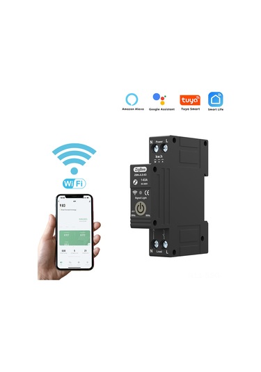 Springsun Zigbee Akıllı Korumalı Anahtar - Uzakdan Kontrol, Ses Komutları Ve Telefon Uygulaması İle Bağlanabilir Siyah Devre Kesici Siyah