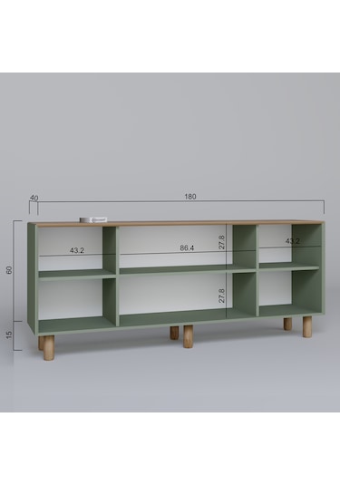 Bohem Serisi Natura 2 Kapak Pvc Hasır Desen Kül Yeşili Konsol Yeşil