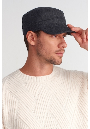Erkek Yün Heritage Castro Şapka - Füme