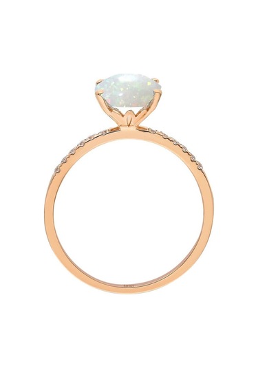 Sirius Pırlanta Ve Beyaz Opal Taşlı Yüzük 0802R0014