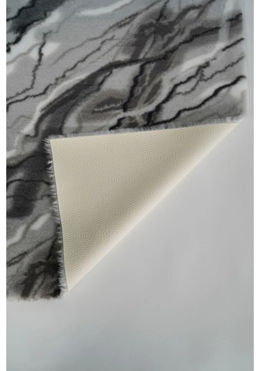 Prizma Halı Marble Peluş Halı Gri Düz Kesim