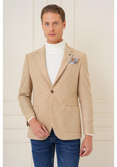 C 689 Slim Fit Bej Spor Ceket Bej