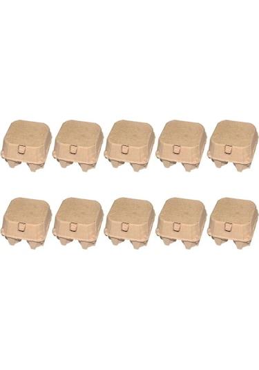 Honmex Dayanıklı Kağıtlı Yumurta Kutusu, Yeniden Kullanılabilir Ve Yığılabilir, 10 Adet, 10.2x10.2x7.2 Cm Haki