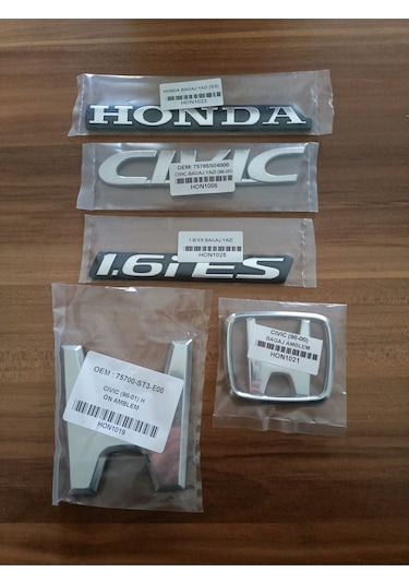 Honda Civic 1.6ies Bagaj Yazısı Ön Ve Arka Arma 1998 - 2000 Modeller Arası Uyumlu