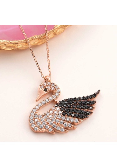 Lucky Life Gümüş Rose Kuğu Kadın Kolye Gümüş