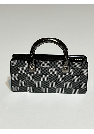 Valiz Çanta Şeklinde Şık Tasarım Gazlı Lüx Süper Çakmak Damalı Koyu Gri