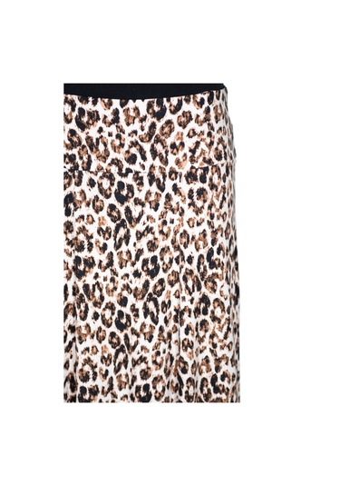 Barem Kadın Arzu Korsajlı 6 Parçalı Kahverengi Leopar Ekru Etek Kahve