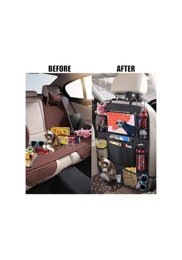 Geeksen "2'li Set Uleeka Araç Koltuğu Düzenleyici - 10" Tablet Cebi, 9 Cep, Su Geçirmez, Seyahat Ve Çocuklar İçin" Çok Renkli