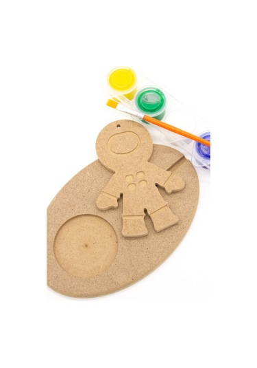 Na Neşeli Ahşap Uzay Temalı Ahşap Bardak Altı, Mumluk Ve Dekor Seti - Kahve Sunmu , Süs, Ahşap Boyama Model Bardakaltıastronotboyalı