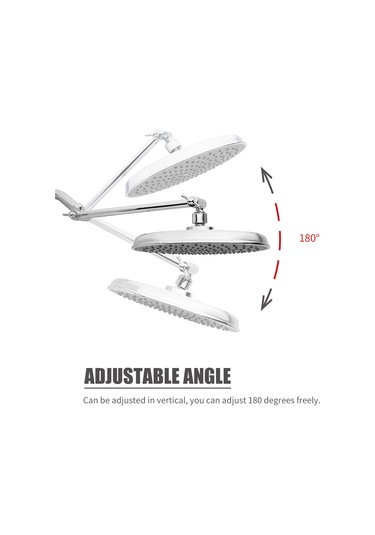 Wezone 11 İnç G1/2 Bağlantılı Porselen Kaplama Bakır Duş Kolu, 180 Derece Ayarabilir, Ev/ Otel Uygun, Kolay Kurulum - 42003 Diğer