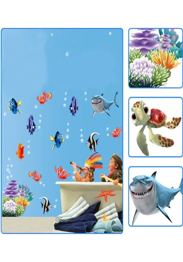 Yaozixia Sualtı Dünyası Çeşitli Balıklar Okyanus Kendin Yap Duvar Çıkartmaları Duvar Kağıdı Sanat Dekor Duvar Resmi Oda Çıkartması Çok Renkli