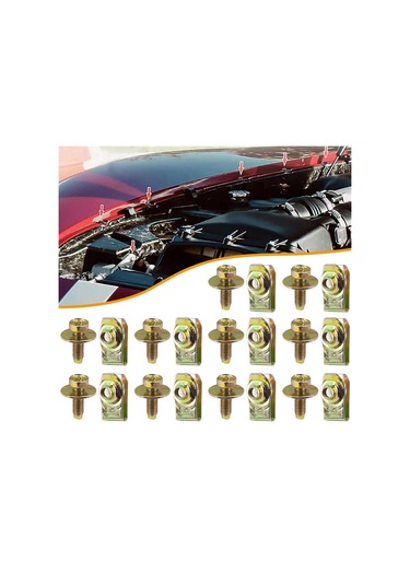 Anjiexun 20x Gövde Cıvataları U-somunları Klipsler Motor Alt Kapağı