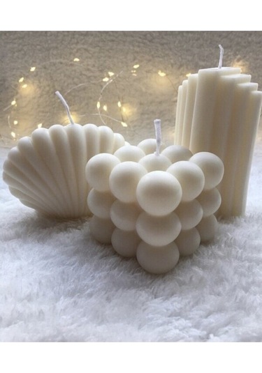 3lü Dekoratif Kokulu Mum Set Bubble Istiridye Buz Dağı 001