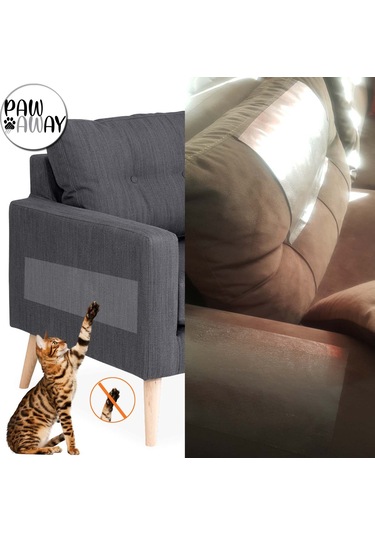 Pawaway Kedi Eğitim Bandı 2 Yüzü Yapışkanlı Koltuk Mobilya Tırmalama Caydırıcı 10 Adet 15 x 45 CM