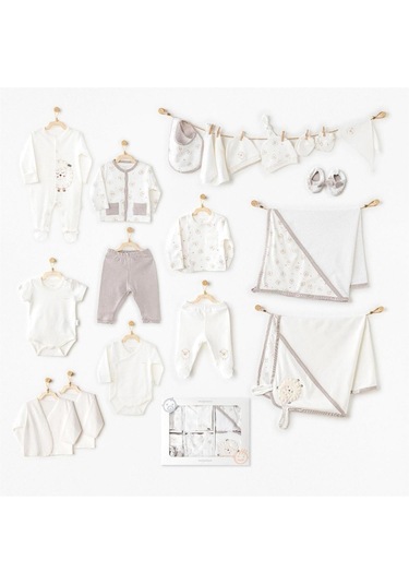Andywawa Bebek Newborn Tinny Ships 20'li Hastane Çıkış Seti Ecru Ac25562 Ekru