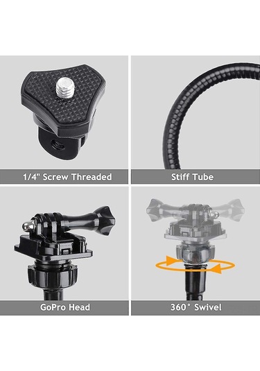 Fosenze Web Kamerası Ayaklığı, Brio 4k/c925e/c922x/c922/c930e/c930/c920 Uyumlu, 360 Derece Ayar, 5.2 Cm Maksimum Kalınlıkta Masa Tutucu, 40 Cm Uzunluk, 0.5 Kg Yük Kapasitesi