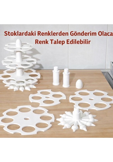 - 3 Katlı Dikey Yumurta Standı 18 Li Yumurta Tutucu Organizer Beyaz