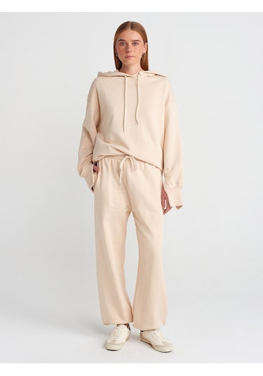 Dilvin 70458 Basic Jogger Pantolon- Açık Bej