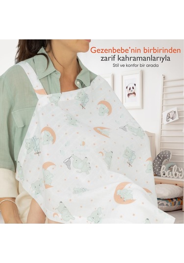 Gezenbebe Hero Müslin Bebek Emzirme Önlüğü 60x90