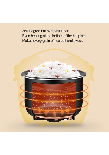 3 Su Bardağı Küçük Pirinç Ocak, 23 Kişi İçin 2l Mini Pirinç Ocak, Ev Yurt İçin Küçük Elektrikli Tahıl Ocak, Sarı Abd