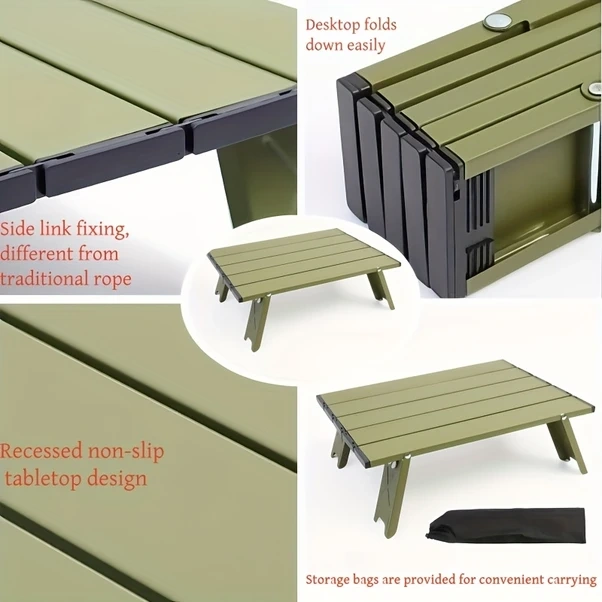 Oldfriend Siyah 1 Adet Ultra Hafif Portatif Alüminyum Kamp Masası - Kamp, Piknik & Outdoor Siyah