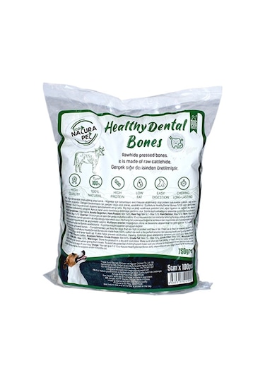 Eco Natura Pet Healty Dental Bones Beyaz Pres Kemik 5 CM 100'lü 750 G
