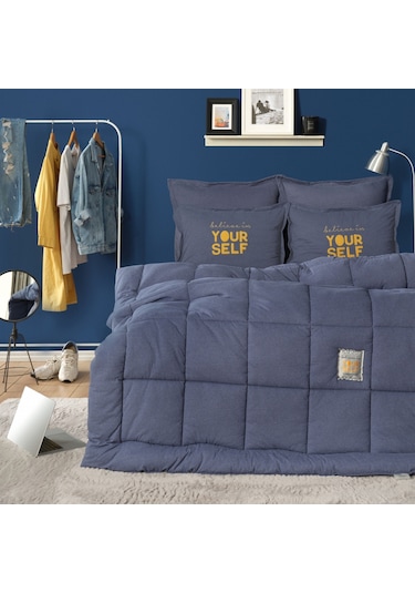 Karaca Home Motto Cotton Comfort Tek Kişilik İndigo