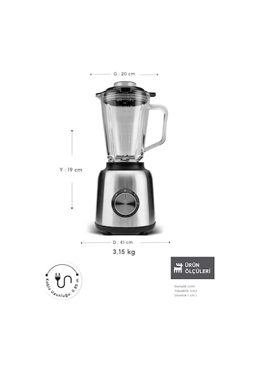 Karaca 1.5 LT Cam Hazneli Smoothie Blender