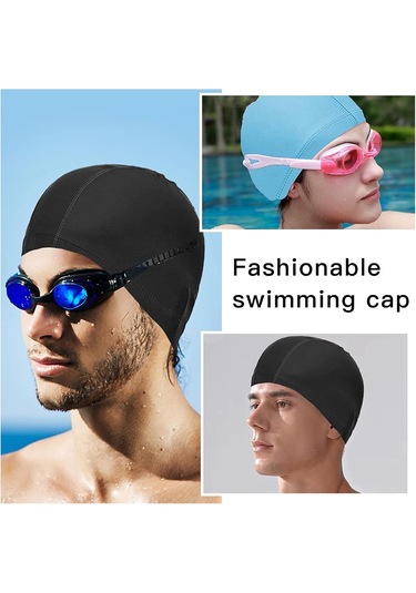 Yüzme Havuzu Yüzme Bone - Karışık Yetişkin Erkek-kadın - Yumuşak Siyah